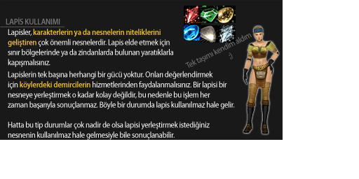 Lapis kullanım yardım ekranı